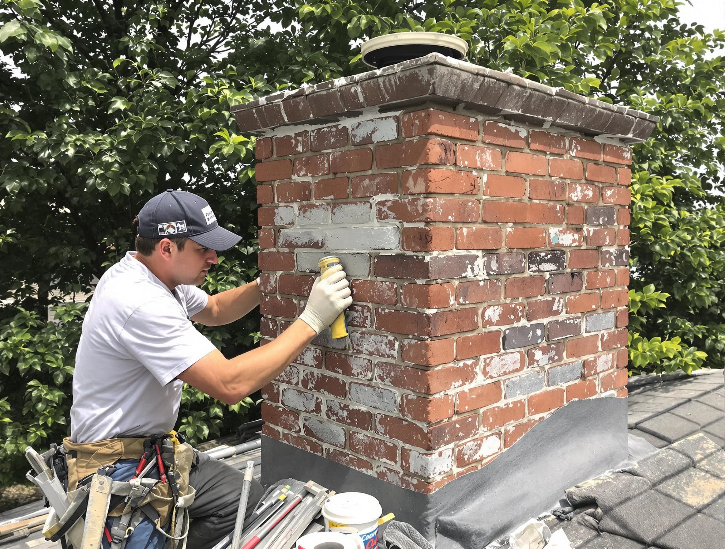 North Plainfield Chimney Sweep restoring an aging chimney in North Plainfield, NJ